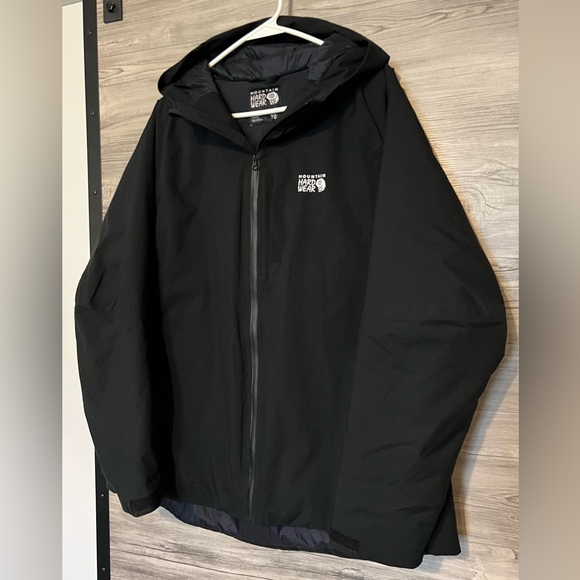 Women’s Mountain Hardwear Stretch Ozonic Insulated Hooded Jacket Black- Size XL - Picture 1 of 11
